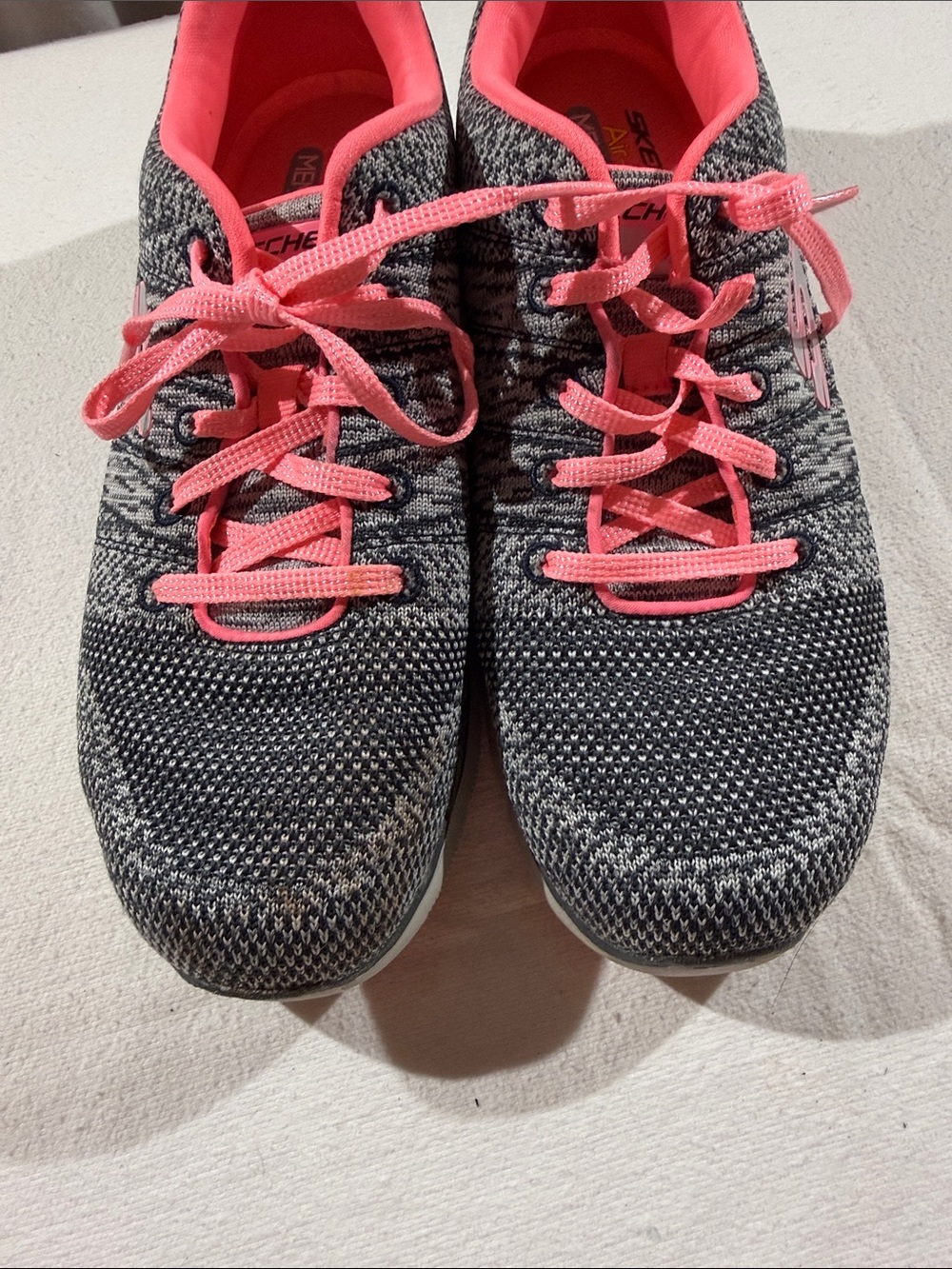 Skechers Women's Gray Knit Athletic Sneakers with Pink Trim - Picture 7 of 7